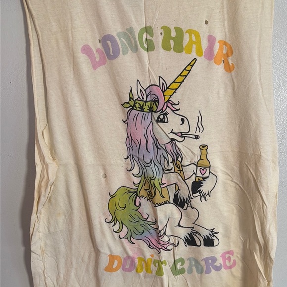 UNIF Cream Unicorn Graphic Tank Top - Picture 3 of 5